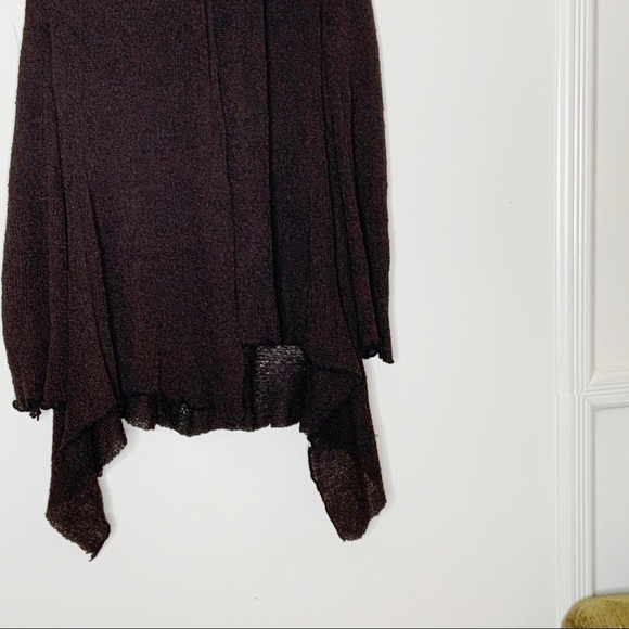 ISLAND TRIBE espresso colored asymmetrical shawl. - Picture 2 of 7